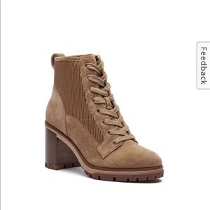 Vince Camuto “Donna” light brown suede bootie size 7